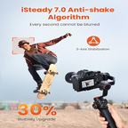 Compact And Lightweight Design: Weighing Only 1.44 Lbs, The Gimbal Ensures Portability Without Compromising Performance.