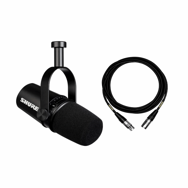 Shure MV7 USB Microphone with Real-Time Monitoring, Auto-Level Mode & Pop Filter - BeezSpeed