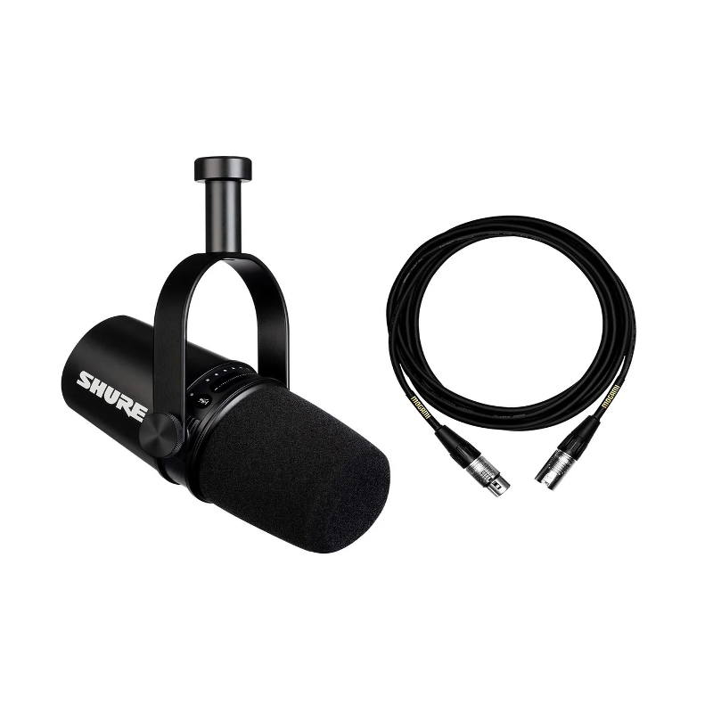 Shure MV7 USB Microphone with Real-Time Monitoring, Auto-Level Mode & Pop Filter - BeezSpeed