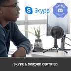 Cardioid USB microphone with high-quality sound capture, perfect for streaming, gaming, and online conferencing - Skype & Discord Certified