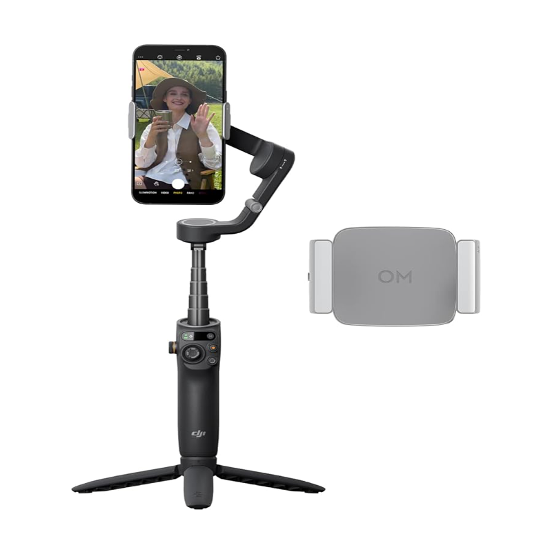 Slate Gray DJI Osmo Mobile 6 Gimbal Combo with Fill Light - Portable & Tracking - BeezSpeed