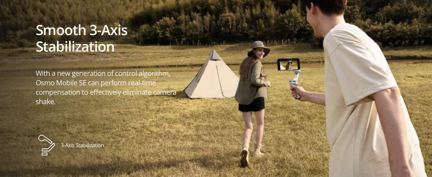 Capture smooth and steady videos with DJI Osmo Mobile SE, featuring ActiveTrack 6.0, foldable design, and Apple Watch remote control.