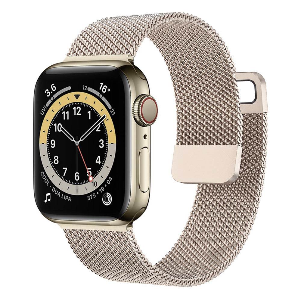 Stainless Steel Magnetic Mesh Apple Watch Strap 38–49mm Milanese Loop | Beige