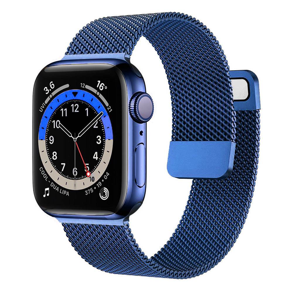 Stainless Steel Magnetic Mesh Apple Watch Strap 38–49mm Milanese Loop | Blue