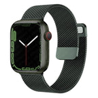 Stainless Steel Magnetic Mesh Apple Watch Strap 38–49mm Milanese Loop | Midnight Green