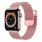 Stainless Steel Magnetic Mesh Apple Watch Strap 38–49mm Milanese Loop | Pink