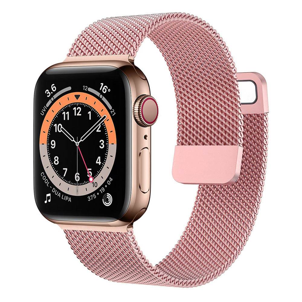 Stainless Steel Magnetic Mesh Apple Watch Strap 38–49mm Milanese Loop | Pink