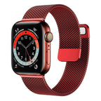 Stainless Steel Magnetic Mesh Apple Watch Strap 38–49mm Milanese Loop | Red