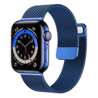 Stainless Steel Magnetic Mesh Apple Watch Strap 38–49mm Milanese Loop | Blue