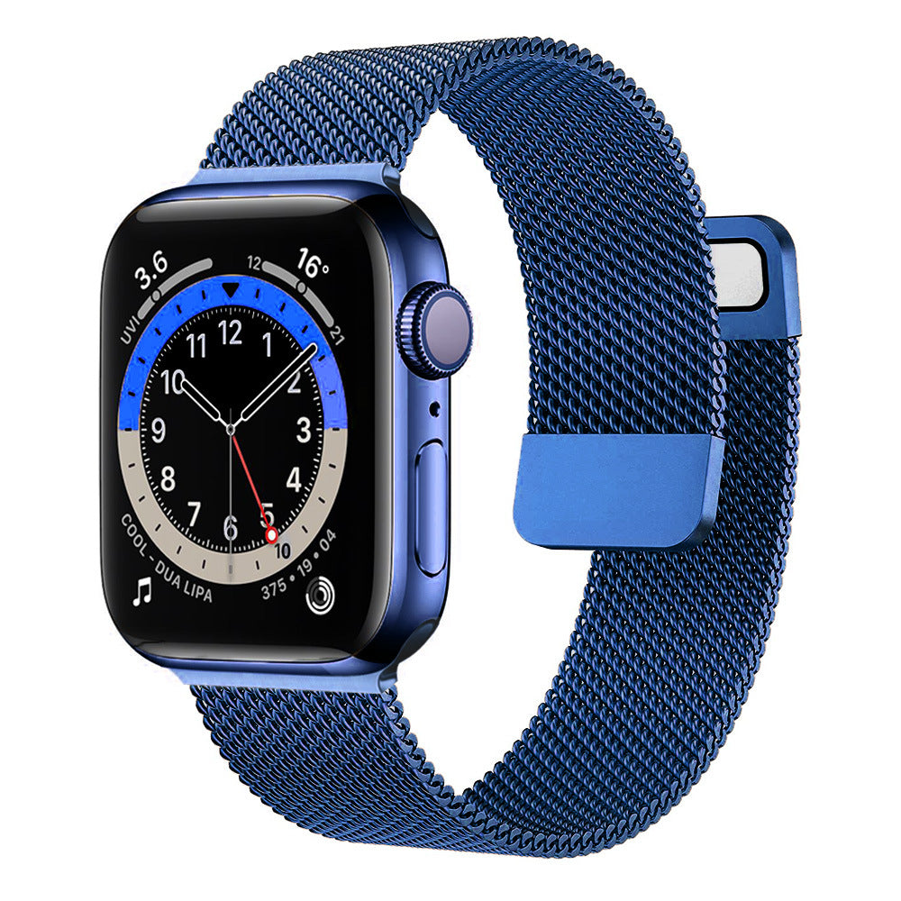 Stainless Steel Magnetic Mesh Apple Watch Strap 38–49mm Milanese Loop | Blue