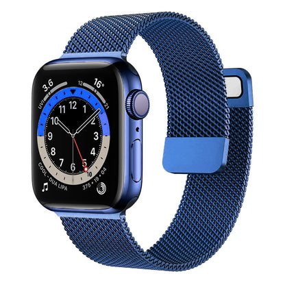 Stainless Steel Magnetic Mesh Apple Watch Strap 38–49mm Milanese Loop | Blue