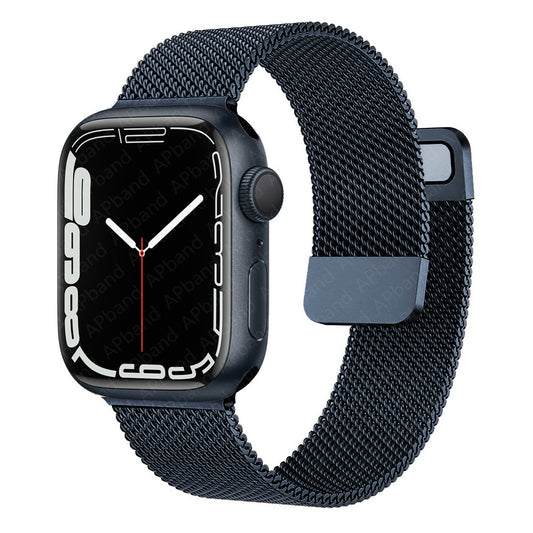 Stainless Steel Magnetic Mesh Apple Watch Strap 38–49mm Milanese Loop | Dark Blue