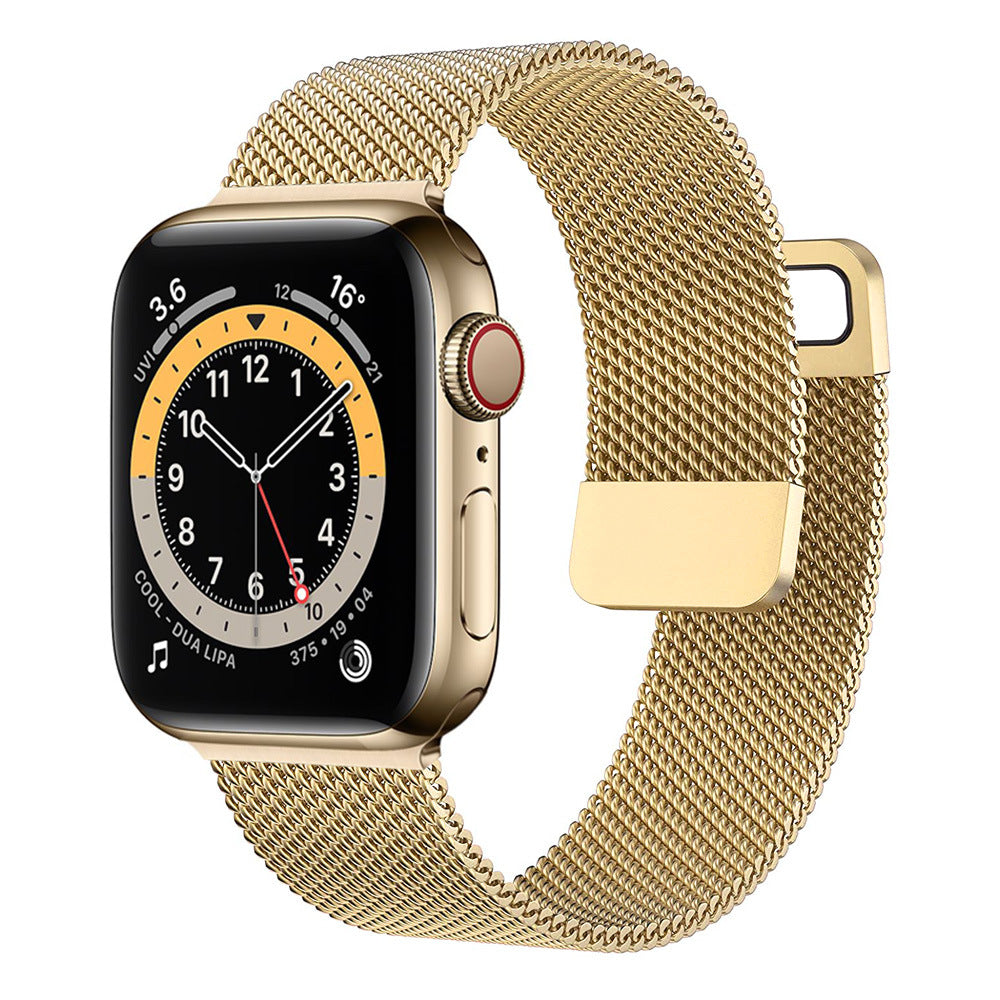 Stainless Steel Magnetic Mesh Apple Watch Strap 38–49mm Milanese Loop | Gold