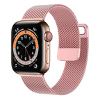 Stainless Steel Magnetic Mesh Apple Watch Strap 38–49mm Milanese Loop | Pink