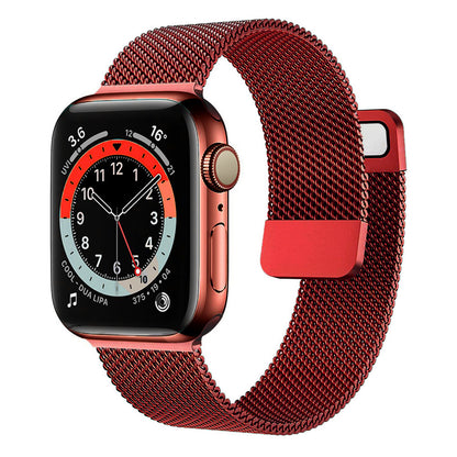 Stainless Steel Magnetic Mesh Apple Watch Strap 38–49mm Milanese Loop | Red