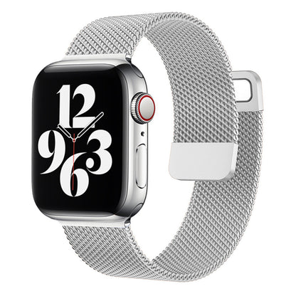 Stainless Steel Magnetic Mesh Apple Watch Strap 38–49mm Milanese Loop | Silver