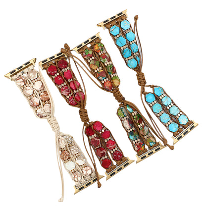 Stone Beaded Apple Watch Strap – Boho Hippie Bracelet Band | BeezSpeed