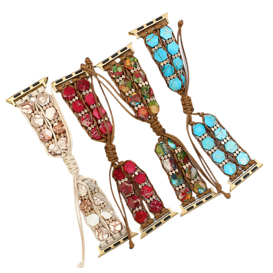Stone Beaded Apple Watch Strap – Boho Hippie Bracelet Band | BeezSpeed