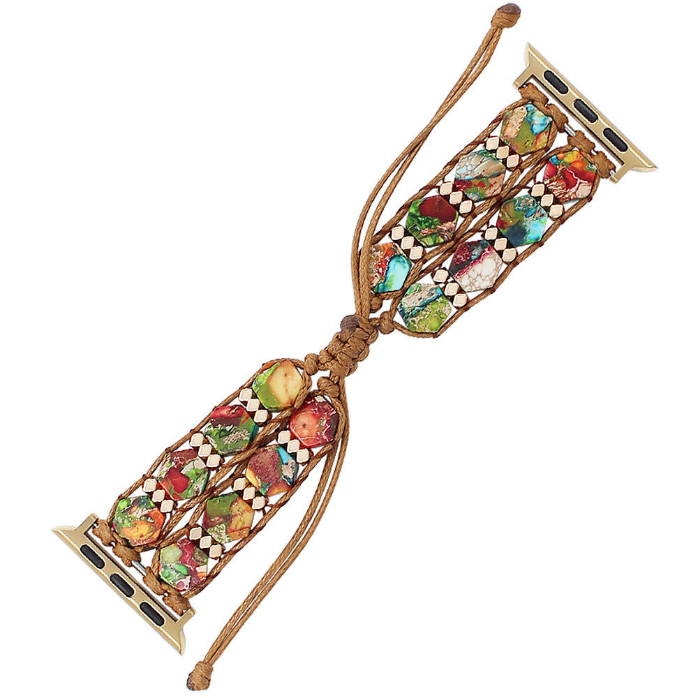 Stone Beaded Apple Watch Strap – Boho Hippie Bracelet Band | Colorful