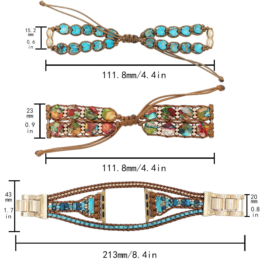Stone Beaded Apple Watch Strap – Boho Hippie Bracelet Band | Size