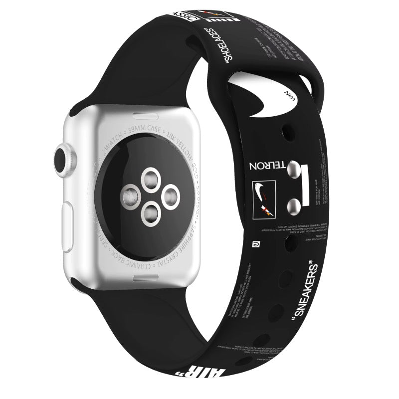 Streetwear Sport Strap Apple Watch – Sneaker Design Band [38–45mm] | Black