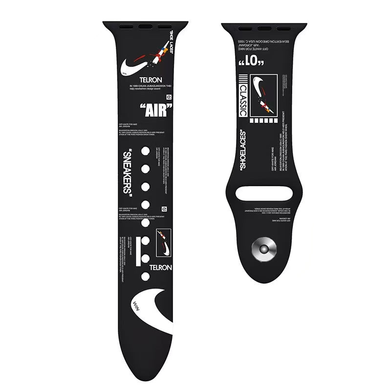 Streetwear Sport Strap Apple Watch – Sneaker Design Band [38–45mm] | Black Face Off