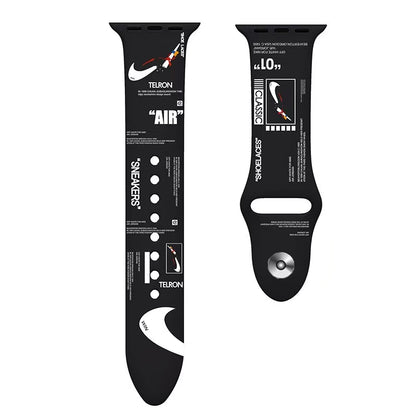 Streetwear Sport Strap Apple Watch – Sneaker Design Band [38–45mm] | Black Face Off