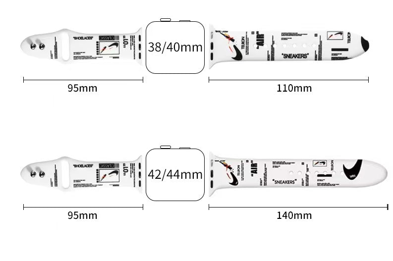 Streetwear Sport Strap Apple Watch – Sneaker Design Band [38–45mm] | Size