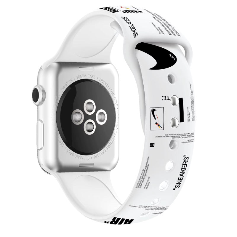 Streetwear Sport Strap Apple Watch – Sneaker Design Band [38–45mm] | White