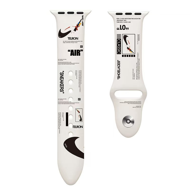 Streetwear Sport Strap Apple Watch – Sneaker Design Band [38–45mm] | White Face Off