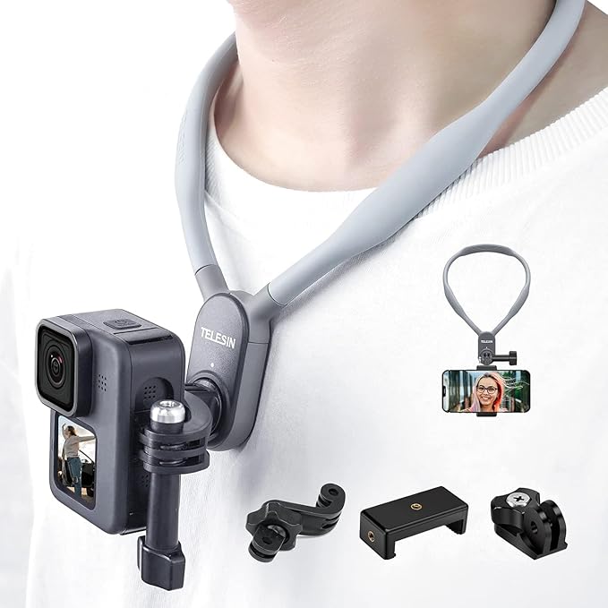 TELESIN Plus Magnetic Neck Mount with Clip for GoPro, Insta360 & DJI - BeezSpeed