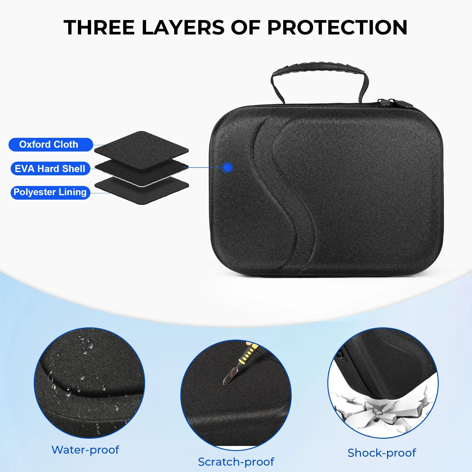 Durable and fashionable BOBOVR Meta Quest 3 storage case with premium fabric exterior and 3 later protection