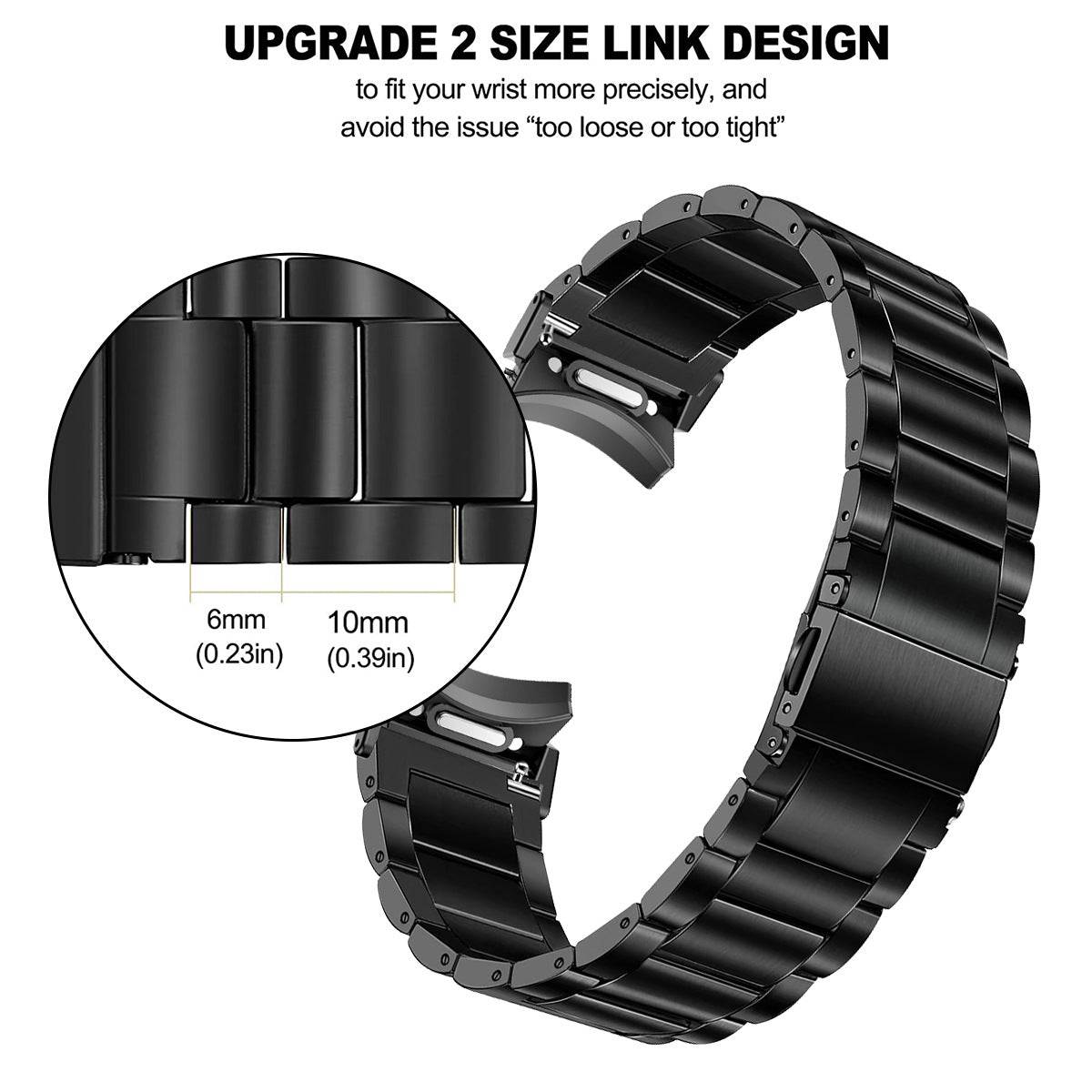 Titanium Strap Galaxy Watch 4/5/6/7 & Classic – Quick Fit Metal Band | Size Fit