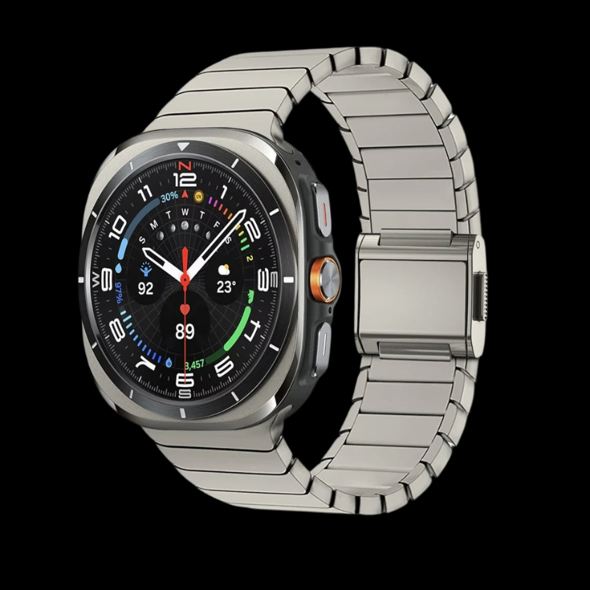 Titanium Magnetic Strap Samsung Watch 7 Ultra Men's Metal Link Band Correa | Silver