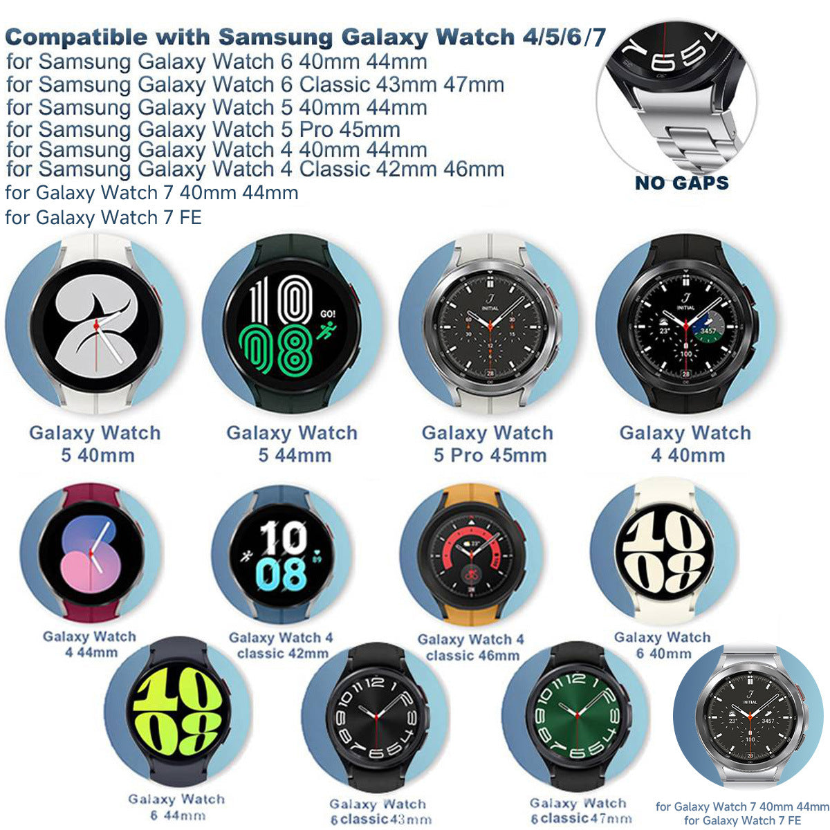 Titanium Strap Galaxy Watch 4/5/6/7 & Classic – Quick Fit Metal Band | Compatible