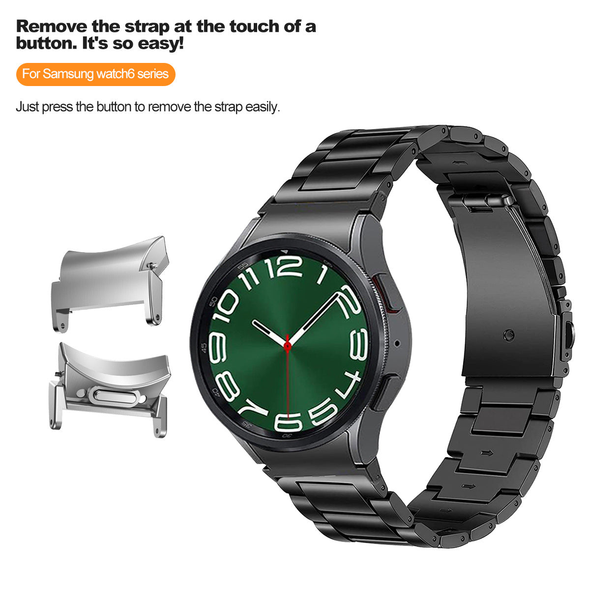 Titanium Strap Galaxy Watch 4/5/6/7 & Classic – Quick Fit Metal Band | Remove the Strap