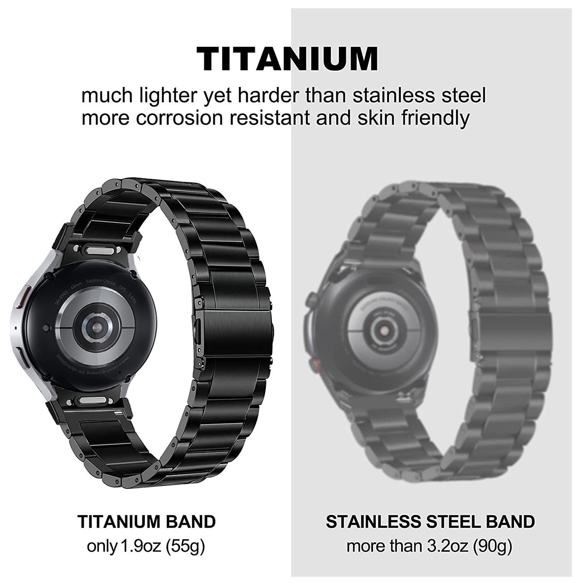 Titanium Strap Galaxy Watch 4/5/6/7 & Classic – Quick Fit Metal Band | Titanium Band