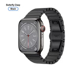 Titanium Watch Band for Apple Watch 38–49mm – Butterfly Clasp | Black