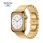Titanium Watch Band for Apple Watch 38–49mm – Butterfly Clasp | Gold