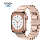 Titanium Watch Band for Apple Watch 38–49mm – Butterfly Clasp | Pink