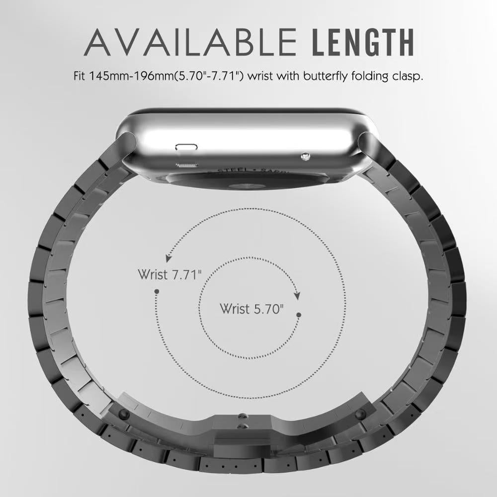 Titanium Watch Band for Apple Watch 38–49mm – Butterfly Clasp | Size length