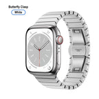 Titanium Watch Band for Apple Watch 38–49mm – Butterfly Clasp | White
