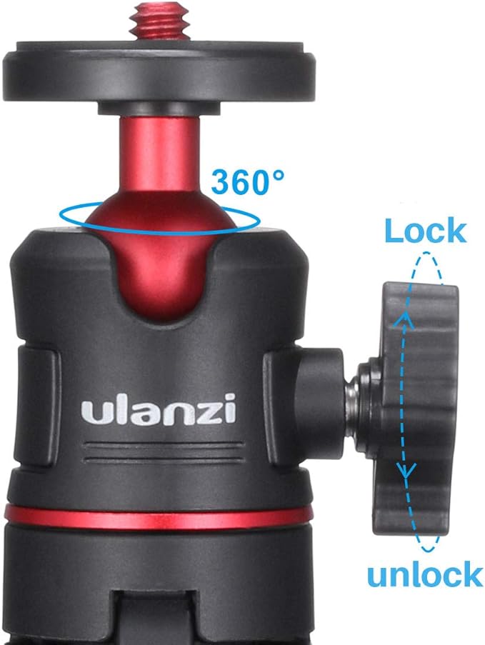 Lightweight ULANZI MT-08 Mini Selfie Stick Tripod with Mobile Phone Holder Lock - Unlock 