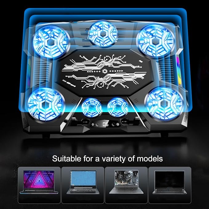 Variety Models OEM Z32 RGB Gaming Laptop Cooling Pad - 7 Fans & Adjustable Height - BeezSpeed