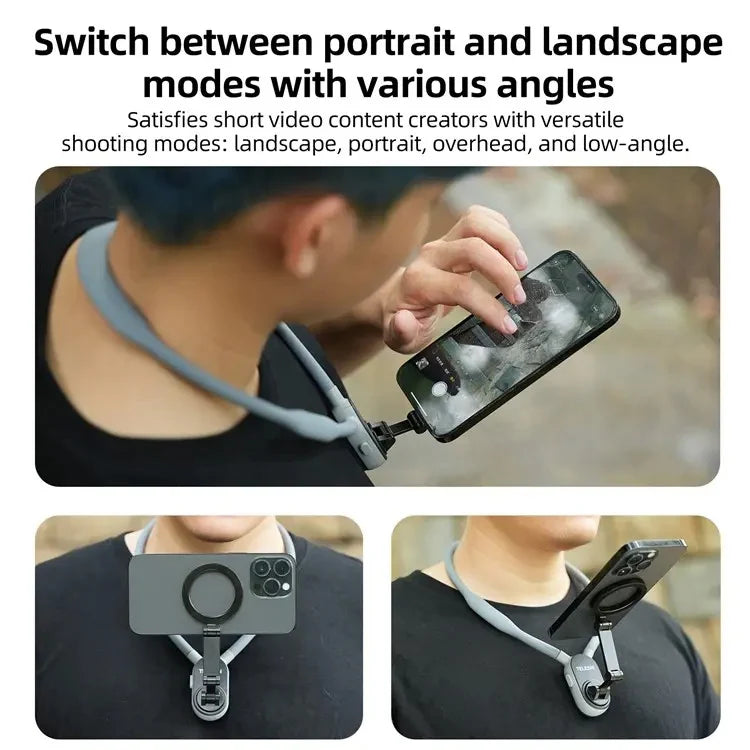 Extended Pole TELESIN MAX Phone Holder for Comfortable Hands-Free Vlogging and Shooting - Various angles 
