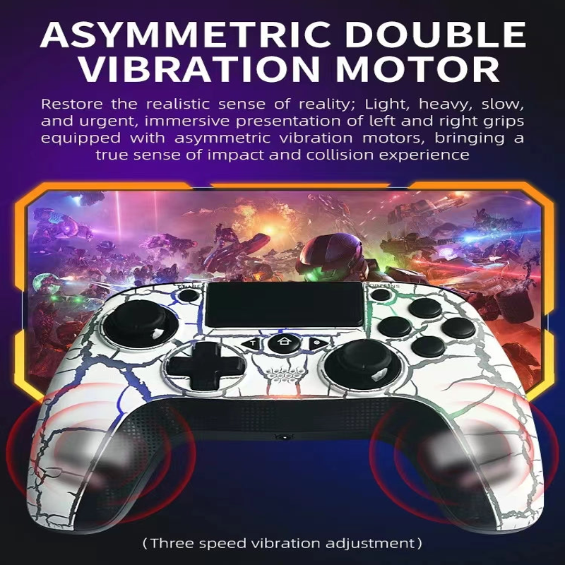 RGB Wireless Gaming Controller for PS4/PC - Stylish LED Lights and Smooth Joysticks - Vibration Motor