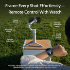 Smooth cinematic shots with DJI Osmo Mobile 6 gimbal, featuring ActiveTrack 6.0 and side-wheel focus control.