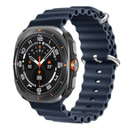 Wave Silicone Sport Strap for Samsung Galaxy Watch Ultra (47mm) – Double Lock - Blue