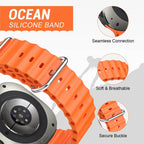 Wave Silicone Sport Strap for Samsung Galaxy Watch Ultra (47mm) – Double Lock -Secure
