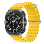Wave Silicone Sport Strap for Samsung Galaxy Watch Ultra (47mm) – Double Lock - Yellow